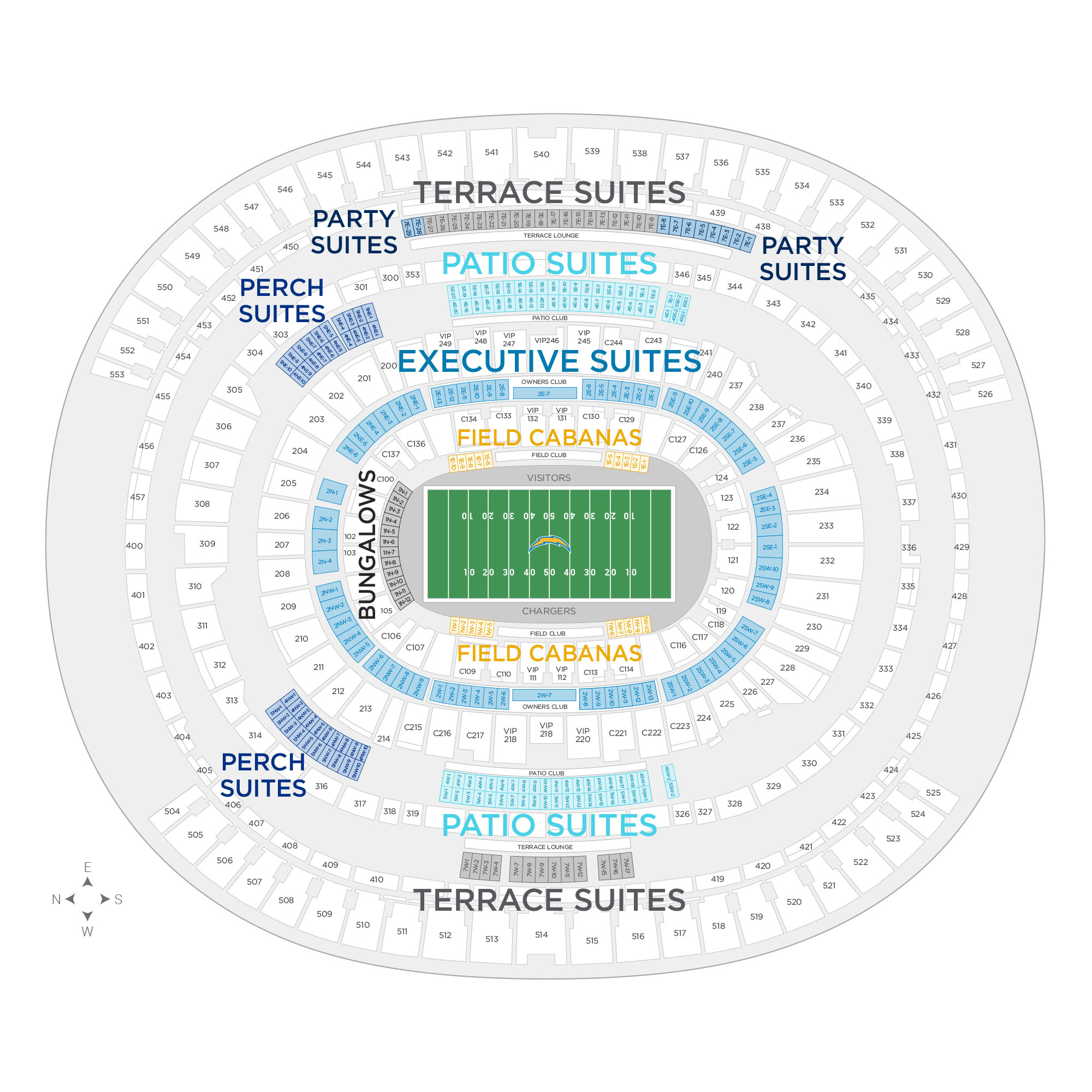 SoFi Stadium / Los Angeles Chargers Suite Map and Seating Chart